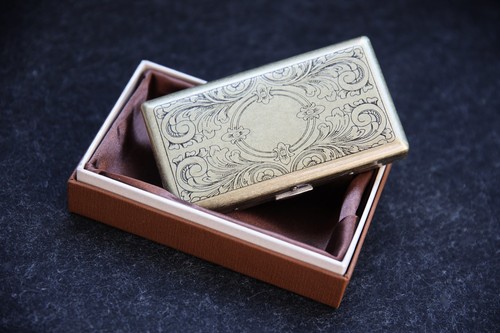 Zigarettenetui metall bronce - metall,