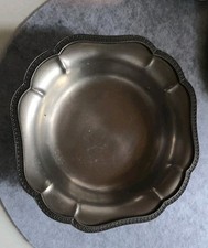 Dekorative Zinn Schale 95  * ca 19 cm * Vintage alte Handarbeit 