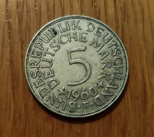 5 DM Deutsche Mark Münze 1960 F
