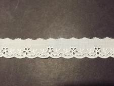 170 cm Weiße Wäsche Spitze 2,0 cm hohe Borte Baumwolle Lochstickerei