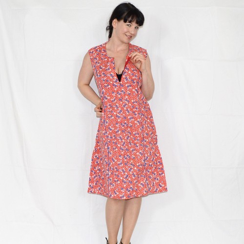 Rotes blümchen minikleid m - rotes,