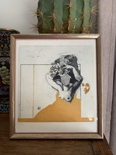 Lithografie Akt Frau Portrait von Hartmut Friedrich 1970 Nr. 5/70 mit Rahmen