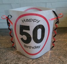50 Geburtstag Windlicht aus Servietten  Zahl Tischlicht Dekoration Jubiläum