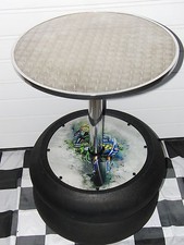 Racing Alu-Stehtisch / Bistrotisch Valentino Rossi "ART"  , Motorsportgeschenk,