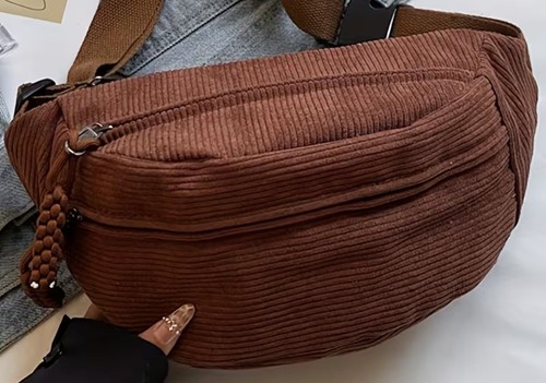 Bauchtasche xxl cord braun - bauchtasche,