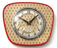 NEU 25cm Retro Stil Wanduhr - Mid Century Stil Vintage Französischer Stil Rot