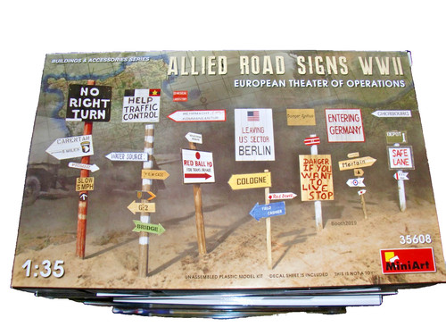 Miniart allied road signs ww - miniart;,
