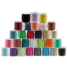 90m gewachste Baumwollschnur 1mm auf Spule Schmuckkordel Schnur Seil Farbwahl (0