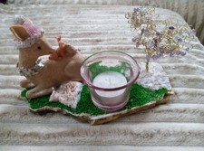 edelstein Teelicht reh Hase