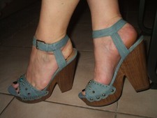 Sexy GOGO Table Dance High Heels Zoccoli Pantoletten Sandaletten Mules 37 TOP