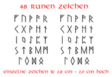 48 Stück Aufkleber Set - Viking Wikinger Runen Elder Futhark