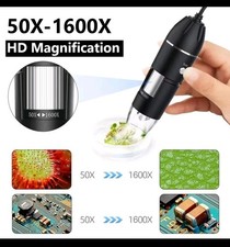 USB Digital Mikroskop Lupe 1600X HD Microscope Kamera 8 LEDs für Handy (APP) PC