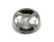 925/- Silber Anhänger, simulierte Diamanten, Rund, Muster, 21 mm Durchmesser