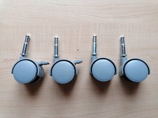 4 Stück Kleiderständer Stift Rollen grau 7mm Durchmesser oben