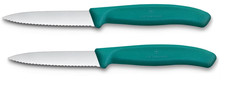 2x Victorinox Gemüsemesser/Küchenmesser Wellenschliff 8cm gerade / green