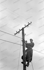 Negativ-6. IR-Schleswig-Holstein-Steigeisen-Telefonmast-Wehrmacht-um 1940-9