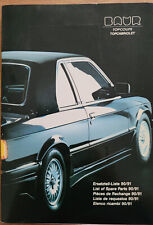 BMW Baur Karosseriewerk E21 + E30 Ersatzteilkatalog aus 1990/91 mit Preisliste