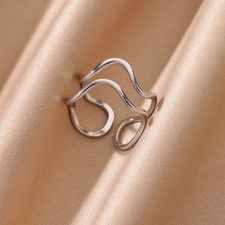 Damen Edelstahl Ring Gold