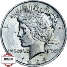 USA KM 150 One Peace Dollar von 1924 in VZ+  2338