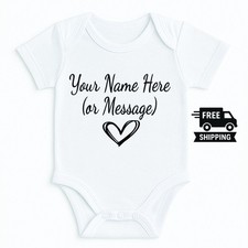 Personalisierter Baby Body mitwachsend | individueller Name oder Nachricht | Neugeborenen Geschenk Outfit