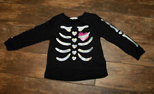 Sweatshirt Gr. 110/116 schwarz Skelett Herz H&M
