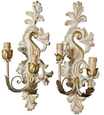 Wandleuchte Florentiner Wandlampen Holz & Metall Shabby  Vintage ca. 54 cm