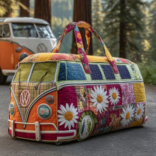 Hippie van quilted duffle - van,
