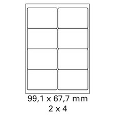 200 Bogen Etiketten weiß 99,1