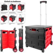 Einkaufstrolley Große Räder Trolley Einkaufswagen Klappbar 40L Einkaufstasche