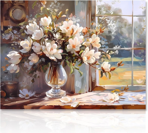 Bauernhof blumen leinwand - blumen,