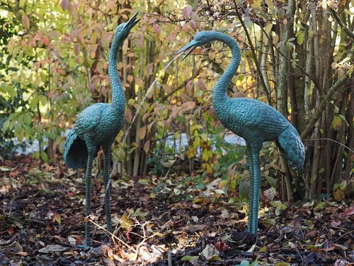 Bronzeskulptur kranich paar - kranich,
