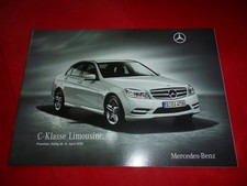 MERCEDES W204 C-Klasse Limousinen C 200 CDI - C 63 AMG Preisliste Pricelist 2010