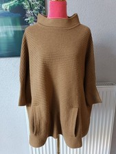 H&M Poncho grobstrick braun