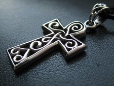 Keltisches Kreuz Silber 925er Ketten Anhänger Keltik Herz Spirale     / KA 726