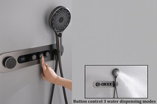 LNXGJJ Duschsystem Thermostat Unterputz LED Digital Regendusche Pistolengrau