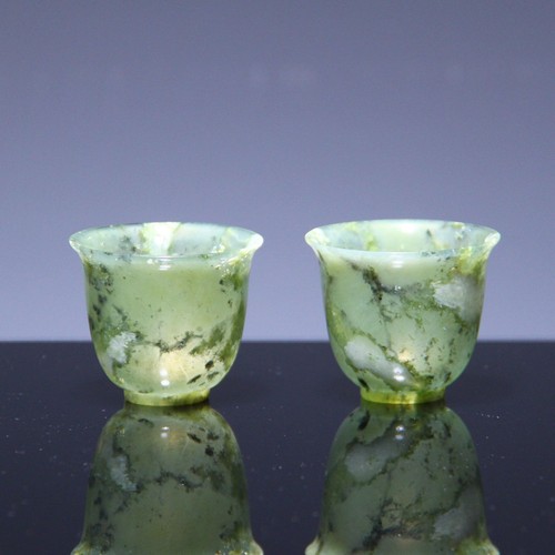 Paar nephrite jadeeit becher - paar, /
