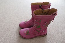 Zecchino d'oro Leder Stiefelette mit 3D-Blümchen, Crepe-Sohle, Gr. 31