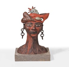Elvira Bach signiert nummeriert Bronze "Herzdame"   50 x 32 x 23 cm 7er Auflage!
