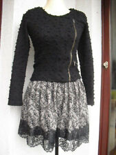 PROMOD Strickjacke Cardigan Pullover Bolero Biker schwarz Kugelgarn Gothic WGT