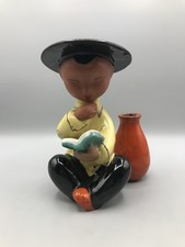 Signierte Wiener Keramik von Carli Bauer Chinese Figur Vase Vienna Antik Alt