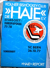 KÖLNER HAIE - EUROPAPOKAL 1977/78 - PROHRAMMHEFT - KÖLNER EC- SC BERN