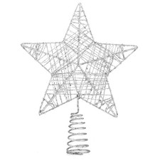 Baumspitze Stern Silber - Christbaumspitze Spitze Aufstecker Weihnachten