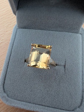 Gold Ring 585 mit Citrin und Diamanten
