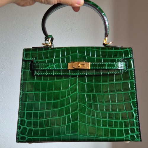 Henkeltasche grün kroko - henkeltasche,