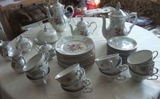 Kaffee- und Speiseservice Kahla perlmutt Rose für 12 Personen