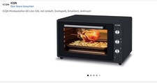 ICQN 70XXL Mini Ofen | 1800 W | Mini-Backofen mit Innenbeleuchtung
