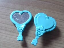 Türkises Set Spiegel und Bürste in Herzform Barbie Tonka Cherry Merry Muffin