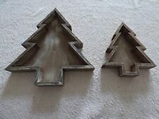 Weihnachtsbaum Tannenbaum Regal 2 Stück Rückwand geschlossen Handarbeit Vitrine