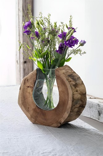 Wurzelholz glas vase - wurzelholz,