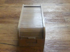 Karteikasten antik Frankreich • Holz Rolladenkasten • Vintage Büro Deko